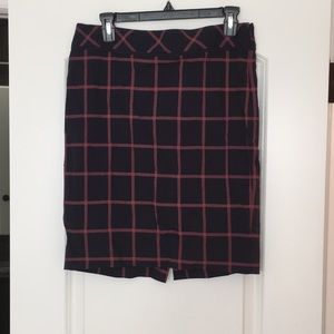 The limited navy and wine skirt
